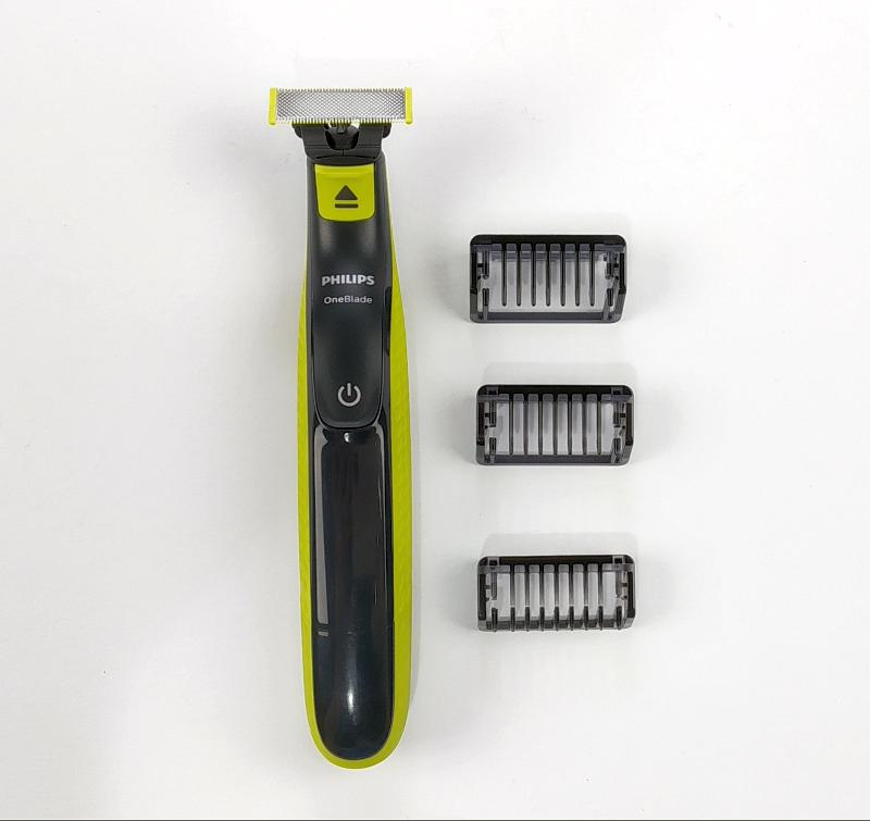 Zastřihovač Philips OneBlade QP2520/20 nabídne pouze omezené možnosti volby délky zastřižení v podobě tří pevných naástavců | Délky 1 - 3 - 5 mm